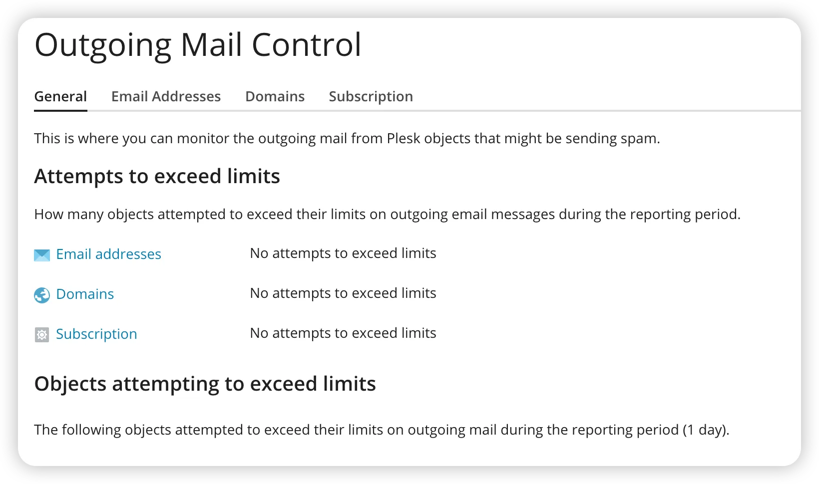 Plesk Outgoing Mail Control